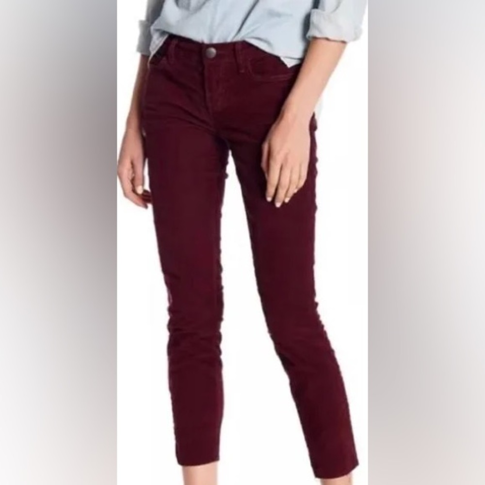 Current/Elliott burgundy Brown velvet skinny pants
24